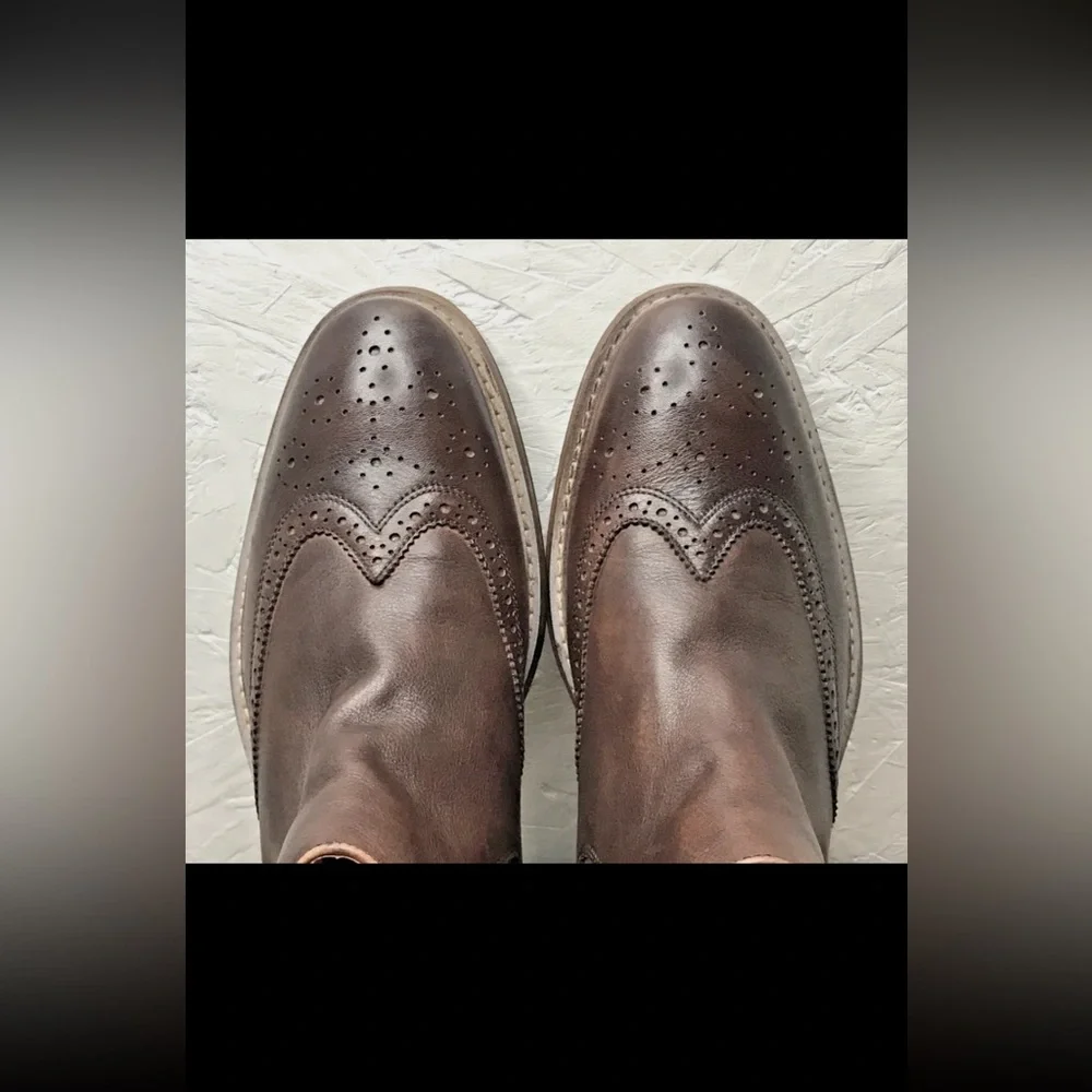 Florsheim Streets WT Men's Wingtip Chelsea Ankle Boots Brown Leather Size 8.5M